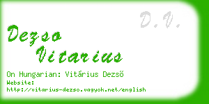 dezso vitarius business card